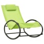 vidaXL Tumbona con almohada acero y textilene verde vidaXL Tumbona con almohada acero y textilene verde