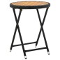 vidaXL Mesa de centro ratán sintético y madera maciza de acacia 60 cm vidaXL Mesa de centro ratán sintético y madera maciza de acacia 60 cm