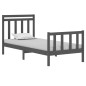 vidaXL Estructura cama individual pequeña madera maciza gris 90x190 cm