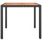 vidaXL Mesa de jardín ratán PE negro y superficie madera maciza acacia vidaXL Mesa de jardín ratán PE negro y superficie madera maciza acacia