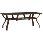 vidaXL Mesa de jardín acero y vidrio marrón y negro 180x80x70 cm vidaXL Mesa de jardín acero y vidrio marrón y negro 180x80x70 cm