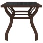 vidaXL Mesa de jardín acero y vidrio marrón y negro 180x80x70 cm vidaXL Mesa de jardín acero y vidrio marrón y negro 180x80x70 cm
