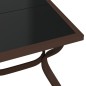 vidaXL Mesa de jardín acero y vidrio marrón y negro 180x80x70 cm vidaXL Mesa de jardín acero y vidrio marrón y negro 180x80x70 cm