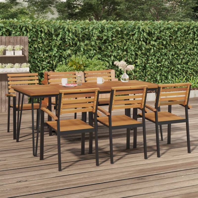 vidaXL Mesa de jardín con patas en U madera maciza acacia 200x90x75 cm vidaXL Mesa de jardín con patas en U madera maciza acacia 200x90x75 cm