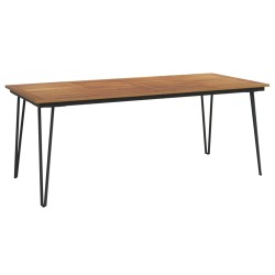 vidaXL Mesa de jardín con patas en U madera maciza acacia 200x90x75 cm