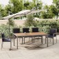 vidaXL Mesa de jardín ratán PE gris y superficie madera maciza acacia vidaXL Mesa de jardín ratán PE gris y superficie madera maciza acacia