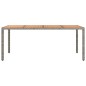 vidaXL Mesa de jardín ratán PE gris y superficie madera maciza acacia vidaXL Mesa de jardín ratán PE gris y superficie madera maciza acacia
