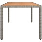 vidaXL Mesa de jardín ratán PE gris y superficie madera maciza acacia vidaXL Mesa de jardín ratán PE gris y superficie madera maciza acacia