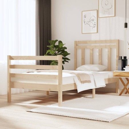 vidaXL Estructura de cama madera maciza 75x190 cm