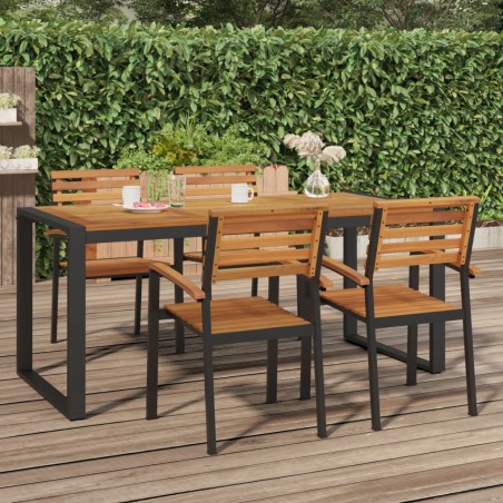 vidaXL Mesa de jardín con patas en U madera maciza acacia 180x90x75 cm