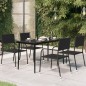 vidaXL Mesa de comedor de jardín acero y vidrio negra 140x70x74 cm vidaXL Mesa de comedor de jardín acero y vidrio negra 140x70x74 cm