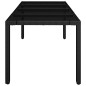 vidaXL Mesa de jardín superficie de vidrio ratán PE negro 190x90x75 cm