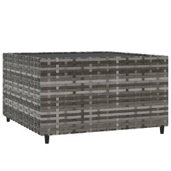 vidaXL Mesa de centro jardín cuadrada ratán sintético gris 50x50x30 cm