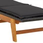 vidaXL Tumbona con cojín ratán sintético y madera maciza acacia 