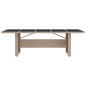 vidaXL Mesa de jardín ratán beige y superficie de vidrio templado vidaXL Mesa de jardín ratán beige y superficie de vidrio templado
