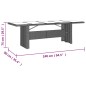 vidaXL Mesa de jardín ratán beige y superficie de vidrio templado vidaXL Mesa de jardín ratán beige y superficie de vidrio templado