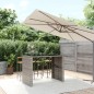 vidaXL Mesa alta bar con superficie vidrio ratán PE gris 145x80x110 cm vidaXL Mesa alta bar con superficie vidrio ratán PE gris 145x80x110 cm