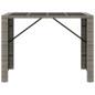 vidaXL Mesa alta bar con superficie vidrio ratán PE gris 145x80x110 cm vidaXL Mesa alta bar con superficie vidrio ratán PE gris 145x80x110 cm