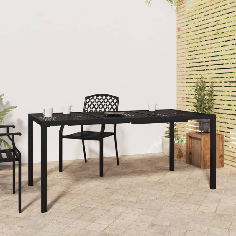 vidaXL Mesa de jardín de acero gris antracita 165x80x72 cm