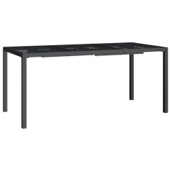 vidaXL Mesa de jardín de acero gris antracita 165x80x72 cm