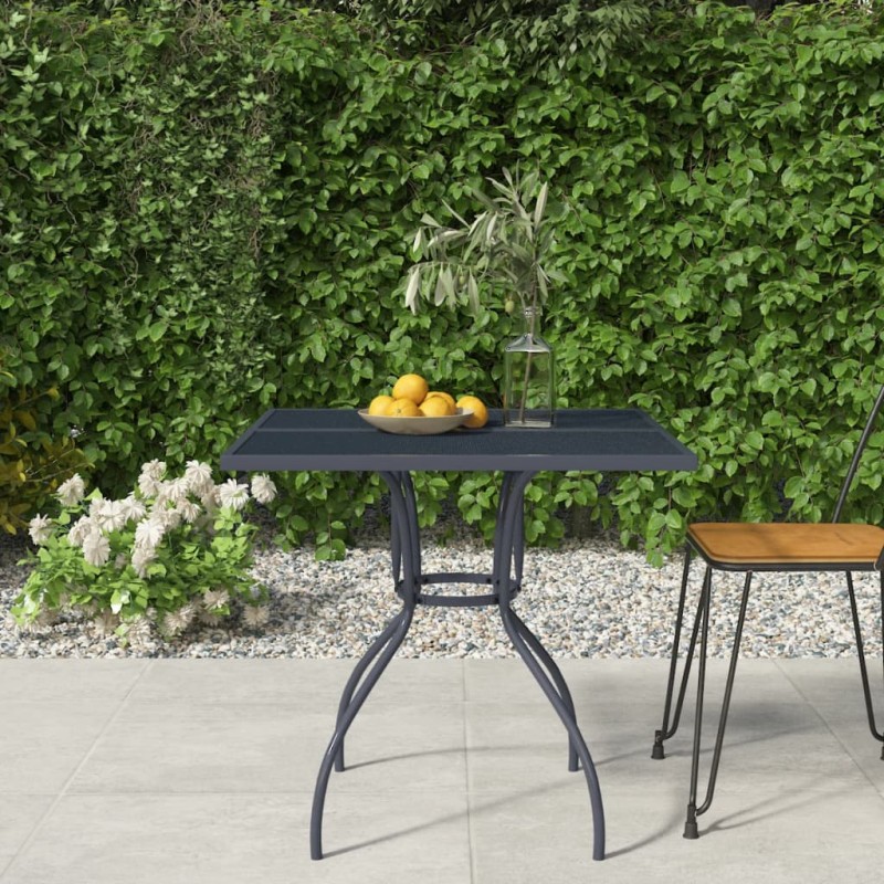 vidaXL Mesa de jardín malla de acero gris antracita 80x80x72,5 cm vidaXL Mesa de jardín malla de acero gris antracita 80x80x72,5 cm