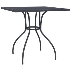 vidaXL Mesa de jardín malla de acero gris antracita 80x80x72,5 cm