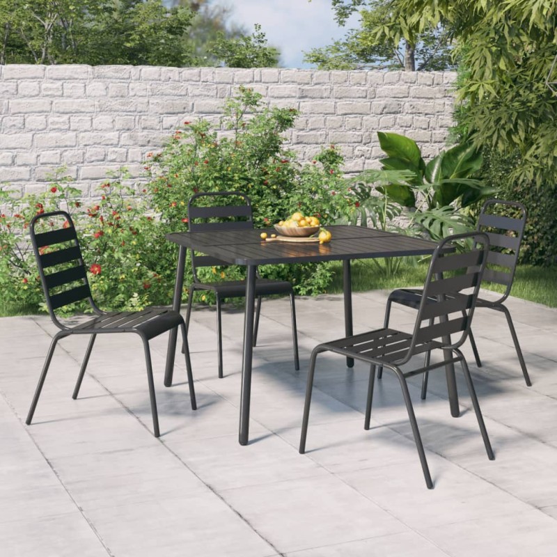vidaXL Mesa de jardín de acero gris antracita 100x100x71 cm vidaXL Mesa de jardín de acero gris antracita 100x100x71 cm