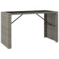 vidaXL Mesa alta bar con superficie vidrio ratán PE gris 185x80x110 cm vidaXL Mesa alta bar con superficie vidrio ratán PE gris 185x80x110 cm