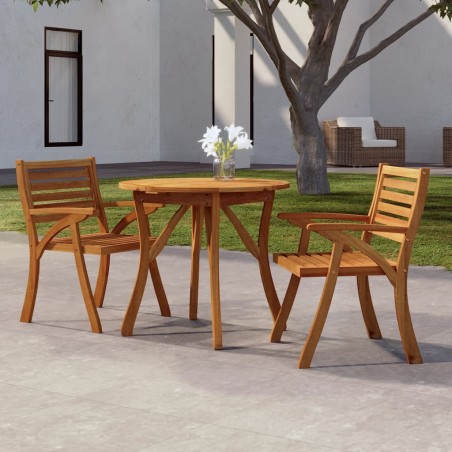 vidaXL Mesa de jardín madera maciza de acacia Ø85 cm
