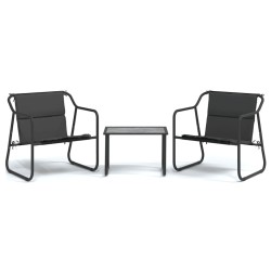 vidaXL Juego muebles de jardín 3 pzas y cojines acero gris antracita