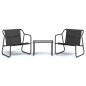 vidaXL Juego muebles de jardín 3 pzas y cojines acero gris antracita
