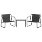 vidaXL Juego muebles de jardín 3 pzas y cojines acero gris antracita