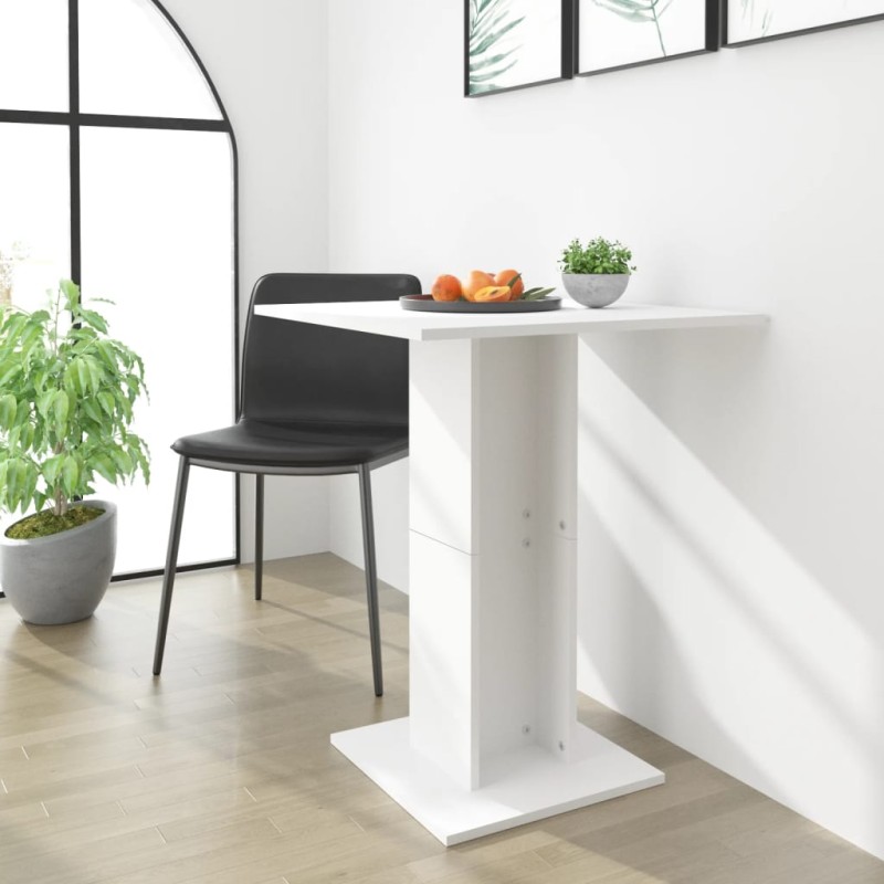 vidaXL Mesa de bistró de madera contrachapada blanco 60x60x75 cm vidaXL Mesa de bistró de madera contrachapada blanco 60x60x75 cm