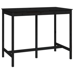 vidaXL Mesa alta de bar madera maciza de pino negro 140x80x110 cm