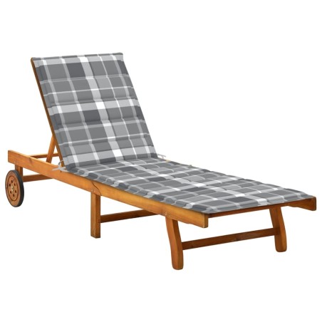 vidaXL Tumbona de jardín con cojín madera maciza de acacia 
