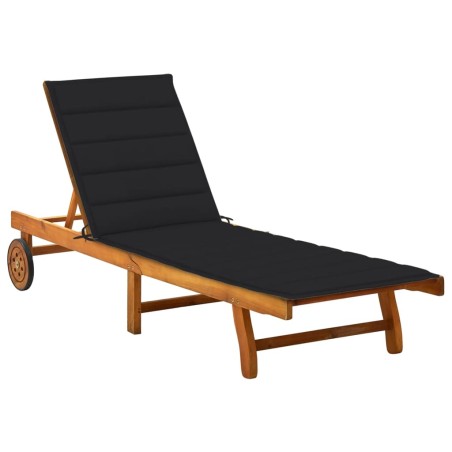 vidaXL Tumbona de jardín con cojín madera maciza de acacia 