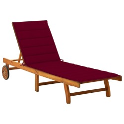 vidaXL Tumbona de jardín con cojín madera maciza de acacia 