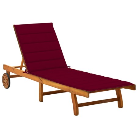 vidaXL Tumbona de jardín con cojín madera maciza de acacia 