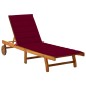 vidaXL Tumbona de jardín con cojín madera maciza de acacia vidaXL Tumbona de jardín con cojín madera maciza de acacia