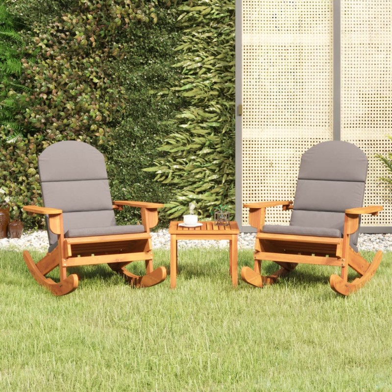 vidaXL Juego de muebles de jardín Adirondack 3 piezas madera acacia vidaXL Juego de muebles de jardín Adirondack 3 piezas madera acacia
