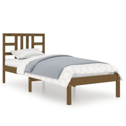 vidaXL Estructura de cama madera maciza marrón miel 100x200 cm