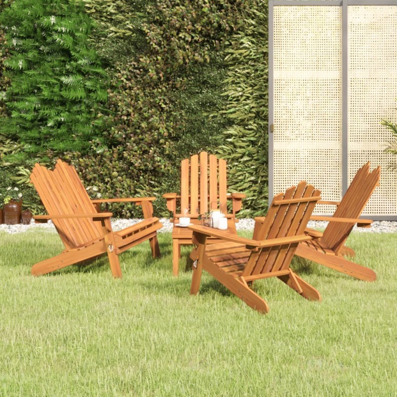 vidaXL Juego de muebles de jardín Adirondack 5 piezas madera acacia vidaXL Juego de muebles de jardín Adirondack 5 piezas madera acacia