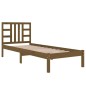 vidaXL Estructura de cama madera maciza marrón miel 100x200 cm vidaXL Estructura de cama madera maciza marrón miel 100x200 cm
