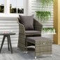 vidaXL Set de muebles de jardín 2 pzas cojines ratán sintético gris vidaXL Set de muebles de jardín 2 pzas cojines ratán sintético gris