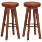 vidaXL Taburetes de cocina 2 uds cuero auténtico madera maciza acacia vidaXL Taburetes de cocina 2 uds cuero auténtico madera maciza acacia