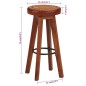 vidaXL Taburetes de cocina 2 uds cuero auténtico madera maciza acacia vidaXL Taburetes de cocina 2 uds cuero auténtico madera maciza acacia