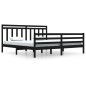 vidaXL Estructura de cama de madera maciza de pino negra 200x200 cm vidaXL Estructura de cama de madera maciza de pino negra 200x200 cm