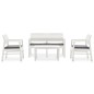 vidaXL Set de muebles de jardín 4 piezas con cojines plástico blanco vidaXL Set de muebles de jardín 4 piezas con cojines plástico blanco