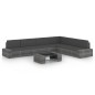 vidaXL Juego muebles de jardín 7 pzas y cojines ratán sintético gris vidaXL Juego muebles de jardín 7 pzas y cojines ratán sintético gris