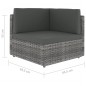 vidaXL Juego muebles de jardín 7 pzas y cojines ratán sintético gris vidaXL Juego muebles de jardín 7 pzas y cojines ratán sintético gris
